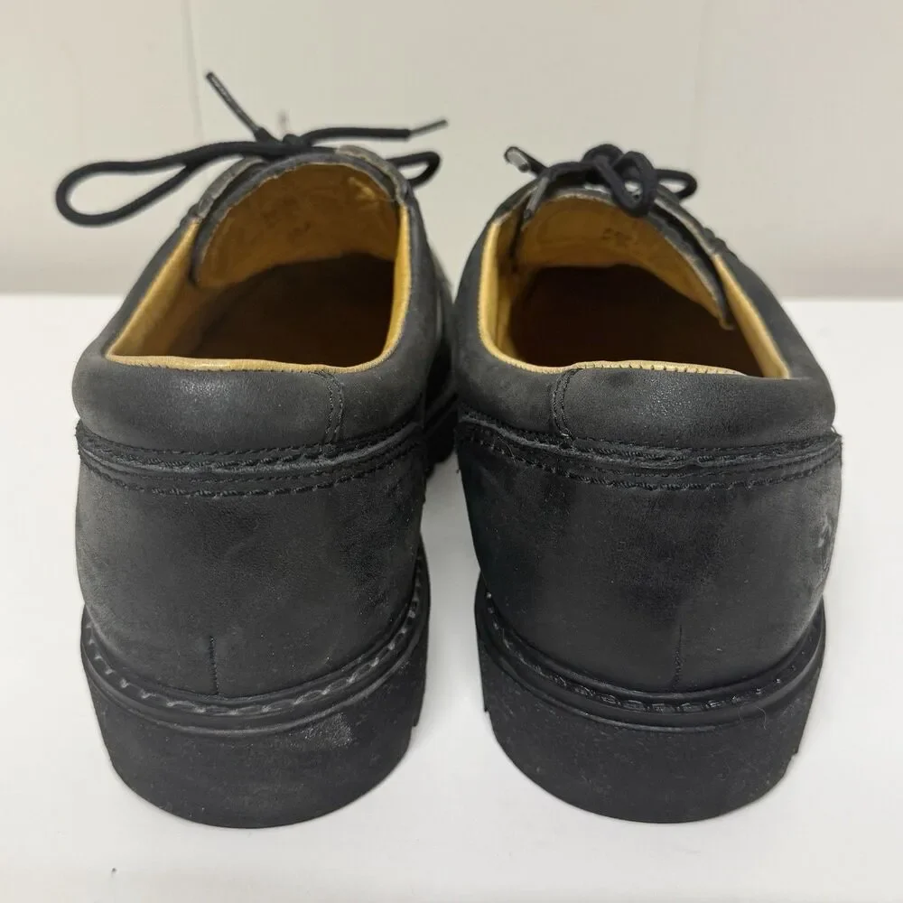 Panama Jack 0202 Oxford Shoe Black Waterproof Leather Lug Sole Spain Made Men 10
